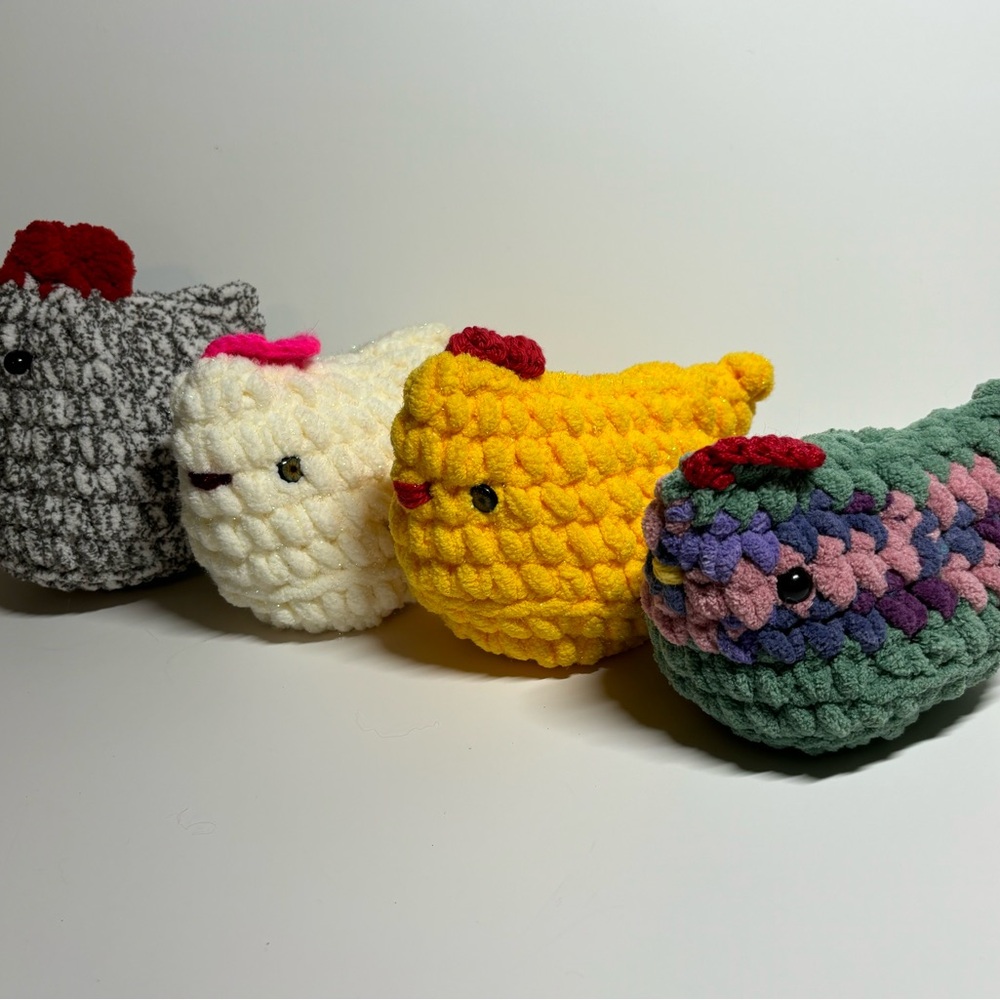 Crochet Chicken Plush Set